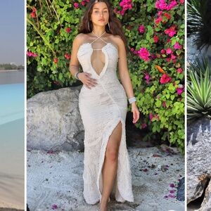 Ivory textured Maxi dress